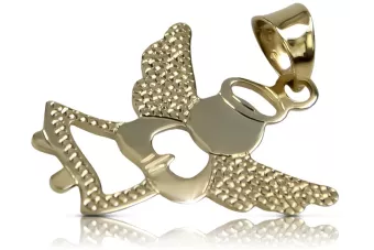 Gold-Engel-Medaillon 14k 585 Ikone Engel pm014y