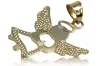 Italian yellow 14k gold Angel medallion icon pendant pm014y