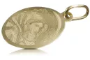 Yellow 14k gold Mary medallion icon pendant pm015y