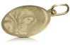 Yellow 14k gold Mary medallion icon pendant pm015y