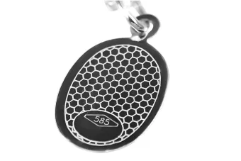 Italian white gold Mary medallion icon pendant pm020