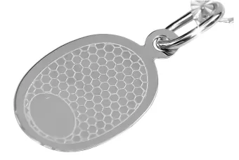 Italian white gold Mary medallion icon pendant pm020