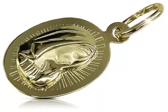 Італійське жовте золото Ікона медальйона Марія підвіска pm020