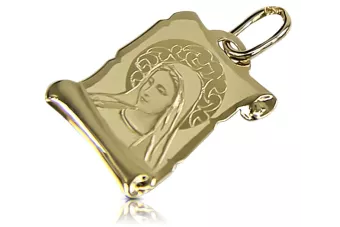 Colgante de oro amarillo italiano Mary medallion icon pm021