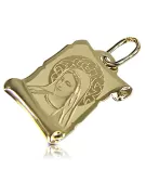 Италианско жълто злато Мери медальон икона висулка pm021