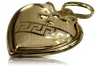 Italian yellow 14k gold Mary medallion icon pendant pm022y