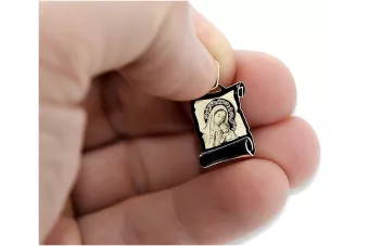 Auksinis medalionas su Dievo Motina 14k 585 Dievo ikona pm025y
