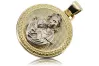Colgante con icono duro y medallón de María en oro amarillo de 14 k pm027yw