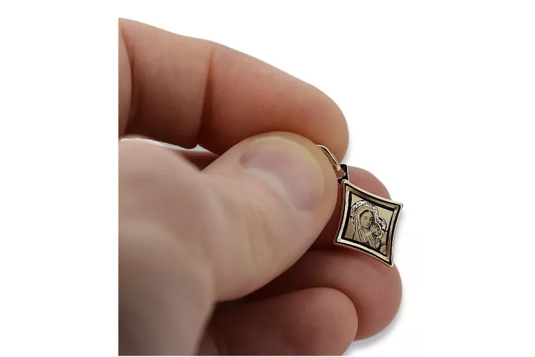 Złoty medalik z Matką Boską 14k 585 ikona Bozia pm028y