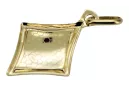 Colgante de icono de medallón de María de oro amarillo de 14k pm028y