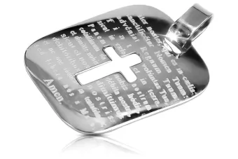 Italian white gold Jezus medallion icon pendant pm010