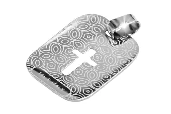 Italian white gold Jezus medallion icon pendant pm010
