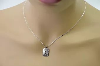 Italian white gold Jezus medallion icon pendant pm010