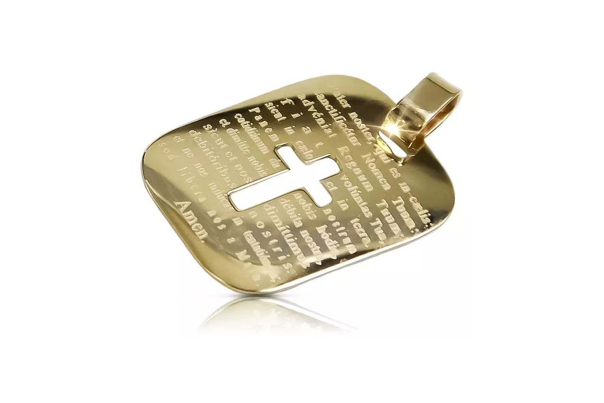 Italian galben de aur Jezus medalion pictograma pandantiv pm010