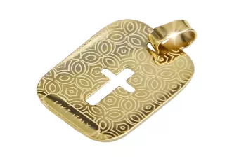 Italian yellow gold Jezus medallion icon pendant pm010