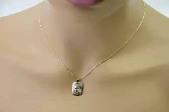 Итальянское желтое золото Jezus медальон икона кулон pm010