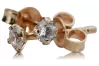 Vintage rose pink 14k 585 gold zircon earrings cec016r