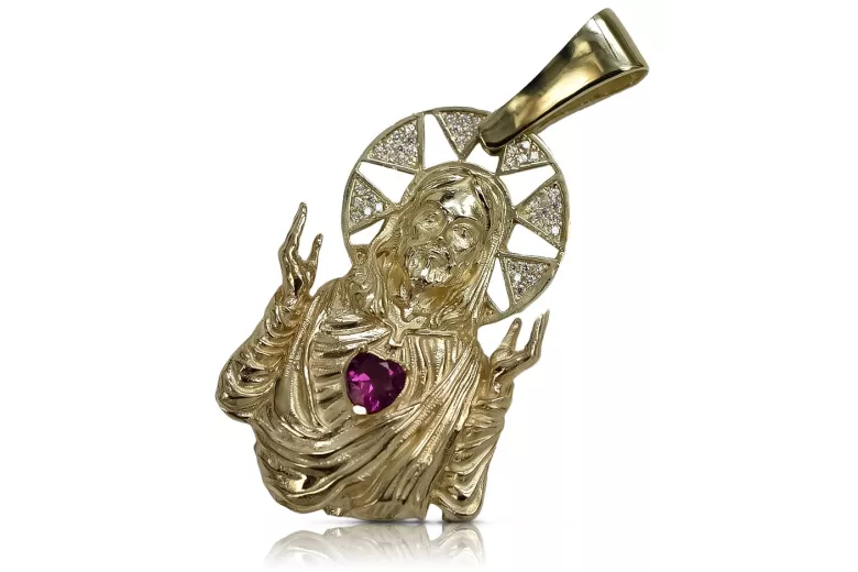 Jezus медальон икона висулка ★ zlotychlopak.pl ★ злато 585 333 ниска цена