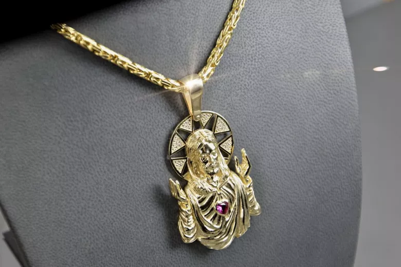 Підвіска ★ з іконою медальйону Jezus zlotychlopak.pl ★ Золото 585 333 низька ціна