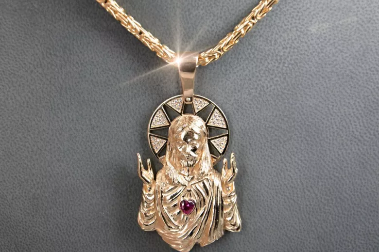 Jezus medallón icono colgante ★ zlotychlopak.pl ★ oro 585 333 precio bajo