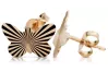 Vintage rose pink 14k 585 gold butterfly earrings cen028r