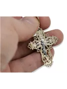 копия золотого православного креста в красной розе золото 14 карат 585 oc012rw