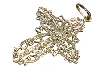 copie a crucii ortodoxe de aur în trandafir roșu aur de 14k 585 oc012rw