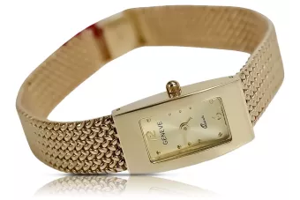 Amarillo 14k 585 oro Reloj de pulsera para la señora Geneve lw090y&lbw003y