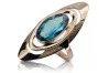 Vintage Rose 14k Gold 585 Aquamarine Ring vrc189 Vintage