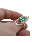 Złoty Rosyjski pierścionek z czerwonego różowego 14k złota 585 z Szmaragdem vrc189