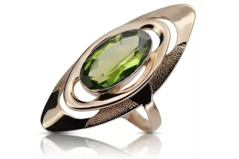 Russischer Goldring aus 14 Karat 585er Gold mit Peridot vrc189