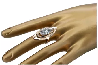 Russischer Goldring aus 14-karätigem 585er Gold mit Zirkonia vrc189