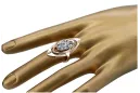 Золотое российское кольцо с красной розой, золото 14 карат 585 пробы с цирконием vrc189