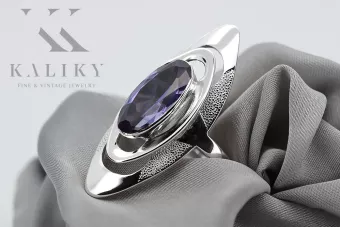 Русское серебряное кольцо 925 пробы с александритом vrc189s