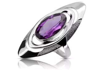 Ρωσικό ασημένιο δαχτυλίδι 925 με Amethyst vrc189s