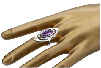 Anillo ruso de plata 925 con amatista vrc189s