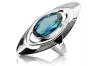 Vintage silver 925 Aquamarine Ring vrc189s