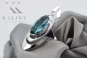 Russischer 925er Silberring mit Aquamarin vrc189s