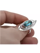 Русское серебряное кольцо 925 пробы с аквамарином vrc189s