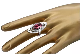 Rusijos sidabrinis žiedas 925 su rubinu vrc189s