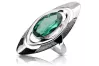 Vintage silver 925 Emerald Ring vrc189s