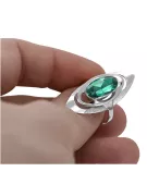 خاتم فضي روسي رقم 925 مع Emerald vrc189s