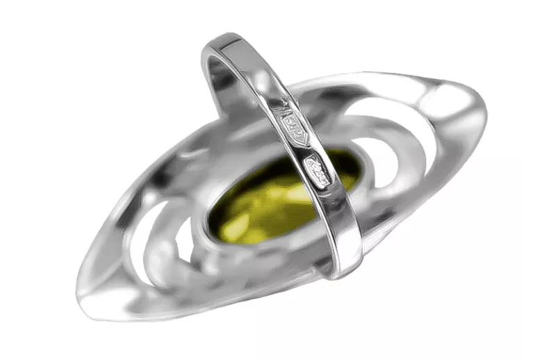 Руски сребърен пръстен проба 925 с Перидот vrc189s