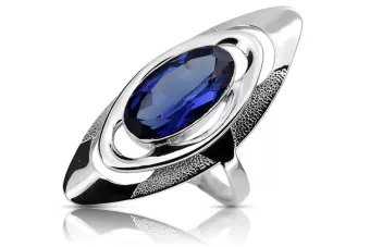 Ruský stříbrný 925 prsten s Sapphire VRC189S