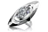 Vintage Silver 925 Ring with Oval Cubic Zirconia