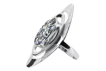 Vintage Silver 925 Ring with Oval Cubic Zirconia