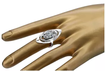 Vintage Silver 925 Ring with Oval Cubic Zirconia