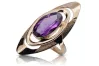 Vintage silver rose gold plated 925 Amethyst Ring vrc189rp