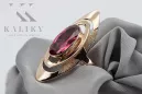 Inel rusesc din aur din aur roz 925 argint placat cu aur cu rubin vrc189rp Vintage