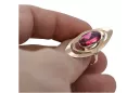 Goldrussischer Ring aus Roségold 925 vergoldetem Silber mit Rubin vrc189rp Vintage